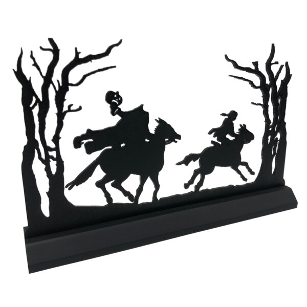 Wooden Silhouette Halloween 11″ Standing Wooden Headless Horseman Scene Silhouette Halloween Tabletop Ornament Decoration