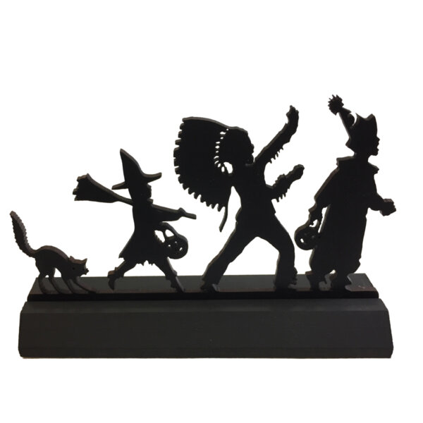 Wooden Silhouette Halloween 7″ Standing Wooden “Halloween Parade” Silhouette Halloween Tabletop Ornament Sculpture Decoration