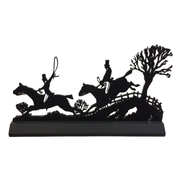 Wooden Silhouette Equestrian 11″ Over the Fence Standing Wood Silhouette Equestrian Tabletop Ornament Decoration
