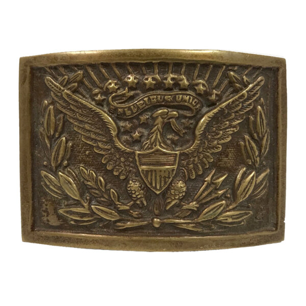 Early American Life Revolutionary/Civil War 2-3/4″ U.S. Eagle Officer’s Solid Brass Belt Buckle- Antique Vintage Style