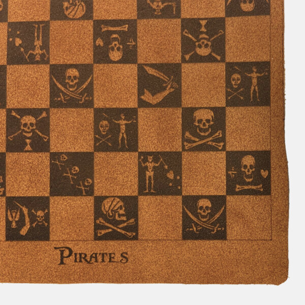 Toys & Games Pirate 9-1/2″ Pirate and Buccaneers Flag Leather Checker Board with Wooden Checkers
