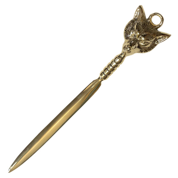 Desk Top Accessories Equestrian 9-1/2″ Solid Brass Fox Letter Opener- Antique Vintage Style