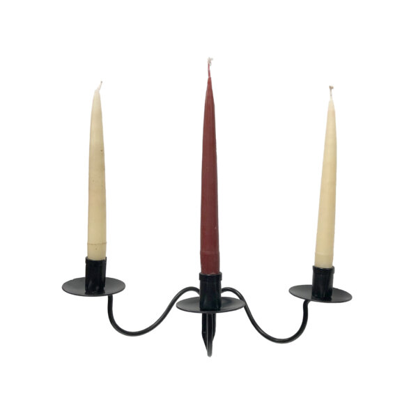 Candles/Lighting Early American 15″ Wrought Iron Hanging Candle Holder- Antique Vintage Style