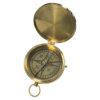 3 Flip-Top Solid Polished Brass Pocket Compass Antique Reproduction