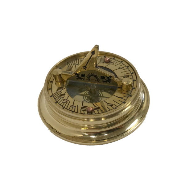 Compasses Nautical 2-1/4″ Solid Polished Brass Sundial Compass with Lid- Antique Reproduction