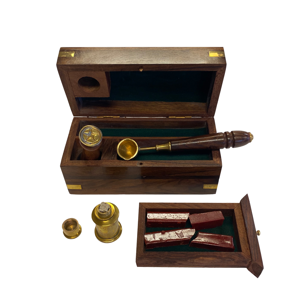 Seals/Wax Writing 5-1/2″ Wax Seal Kit in Wooden Box