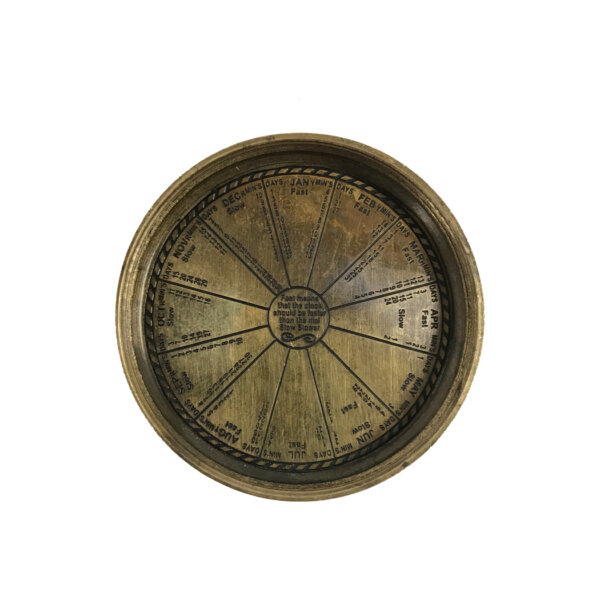 Instruments Nautical 2″ Antiqued Brass Pocket Sundial- Antique Reproduction