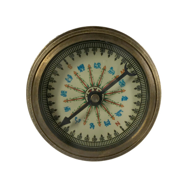 Compasses Nautical 2-1/4″ Antiqued Solid Brass Compass With 100-Year Calendar- Antique Reproduction