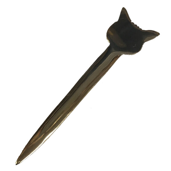 Desk Top Accessories Equestrian 6-1/4″ Solid Brass Fox Head Letter Opener- Antique Vintage Style