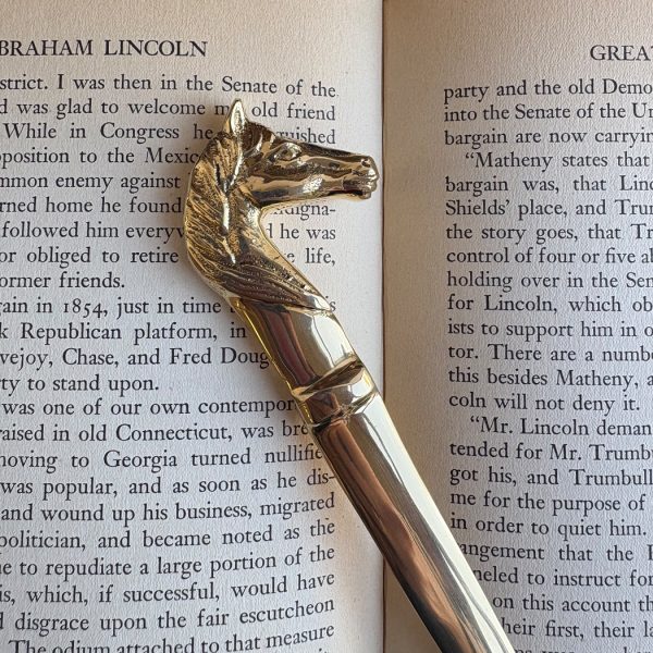 Letter Openers/Magnifiers Equestrian 6-1/4″ Solid Polished Brass Horse Head Letter Opener