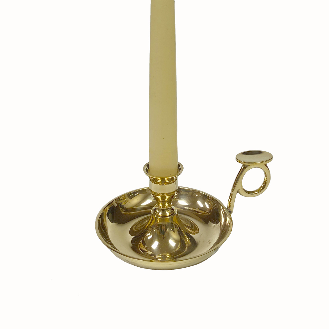 Brass Candle Holder with Handle – Sparrow and Fox