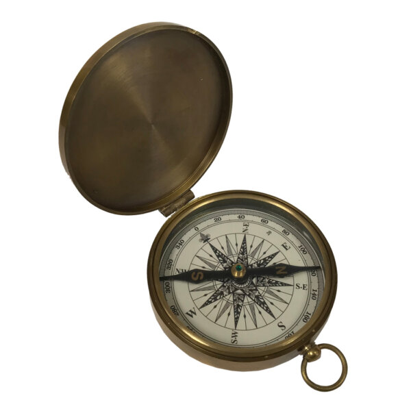 Compasses Nautical 3″ Antiqued Brass Compass with Hinged Lid Antique Reproduction