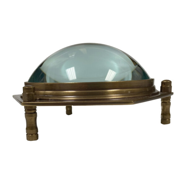Desk Top Accessories Writing 4″ Antiqued Brass Hexagonal Dome Desk Magnifier – Antique Vintage Style