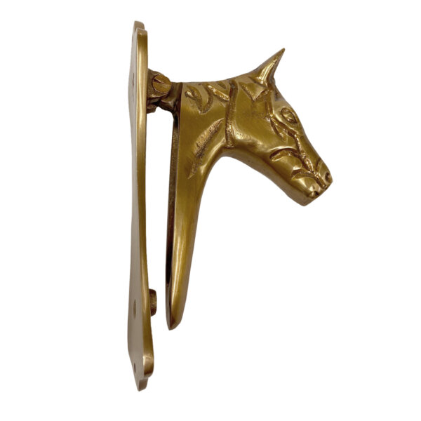 Lodge & Equestrian Decor Equestrian 6″ Antiqued Brass Horse Head Door Knocker – Antique Vintage Style