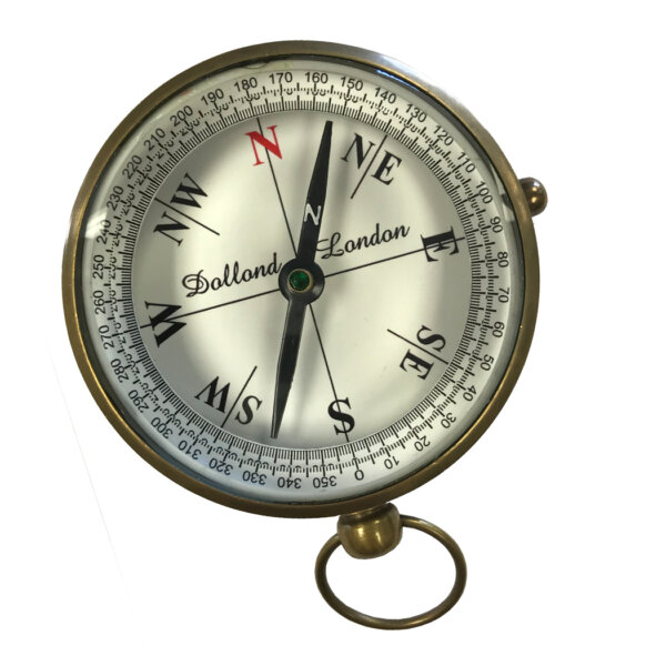 Compasses Nautical 3″ Solid Antiqued Brass Dolland London Beveled Glass Nautical Compass- Antique Vintage Style