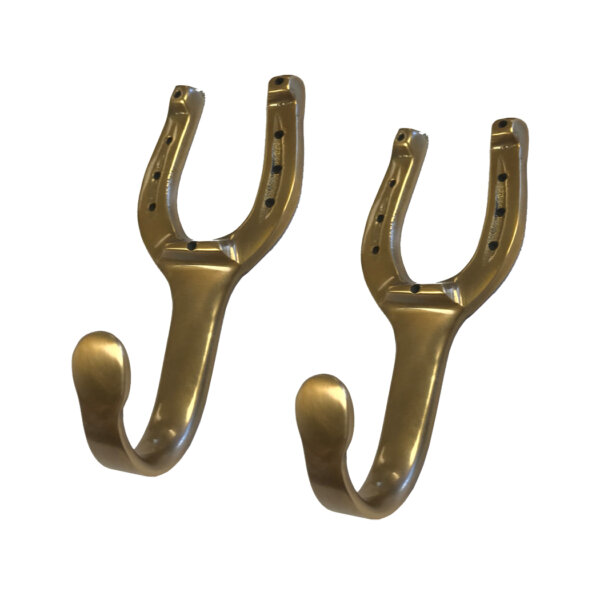 Lodge & Equestrian Decor Equestrian Antiqued Brass Horse Shoe Hook Hangers