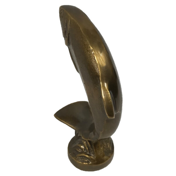 Desk Top Accessories Lodge 4-1/2″ Antiqued Brass Jumping Trout Paper Weight – Antique Vintage Style