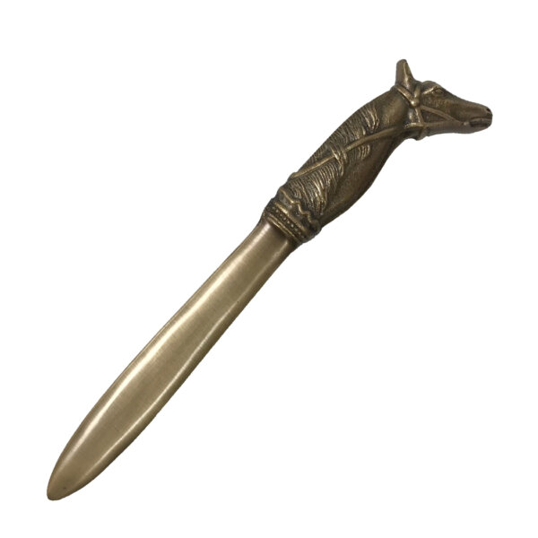 Desk Top Accessories Equestrian 9″ Solid Brass Antiqued Finish Horsehead Letter Opener