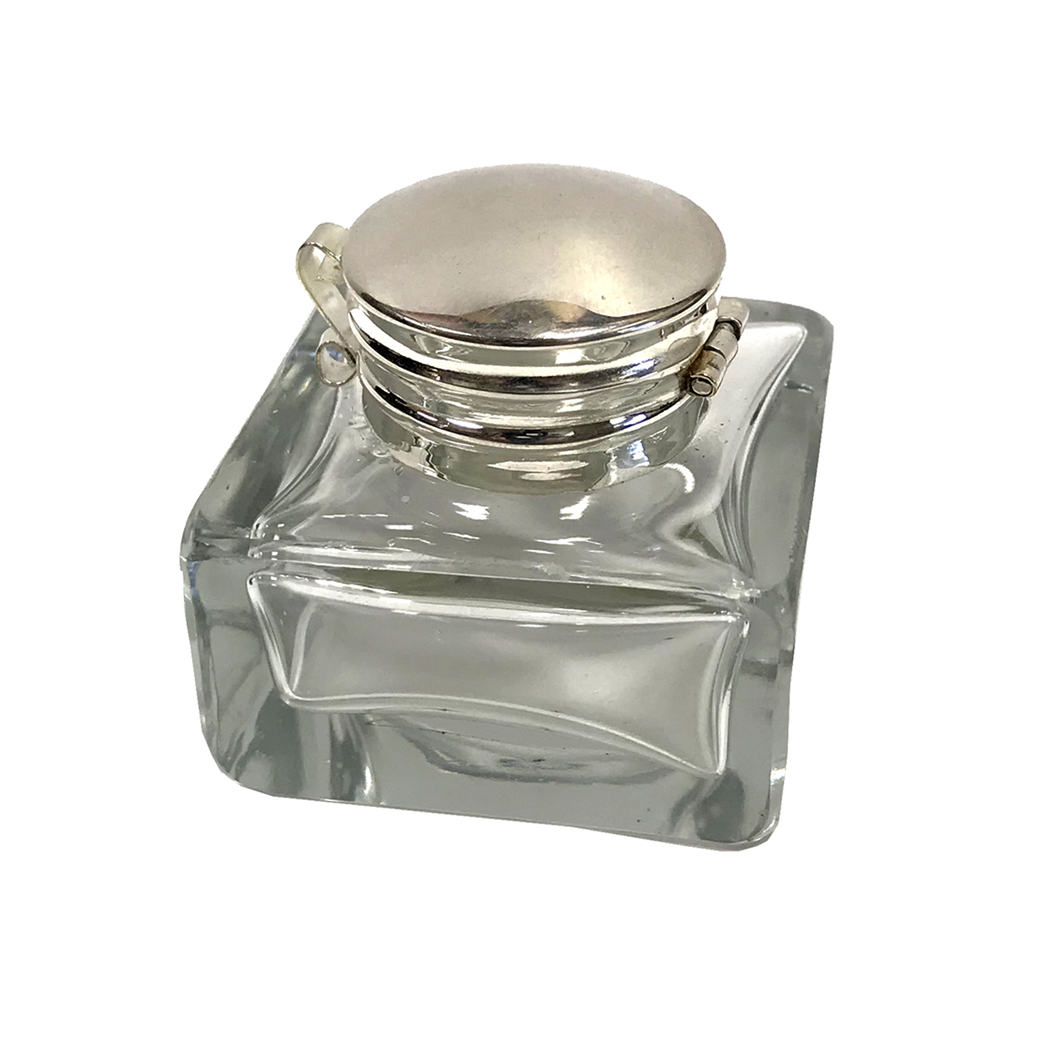 1-3/4 Square Clear Glass Inkwell