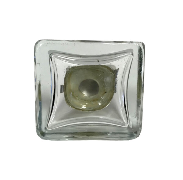 Desk Top Accessories Writing 1-3/4″ Square Clear Glass Inkwell- Antique Reproduction