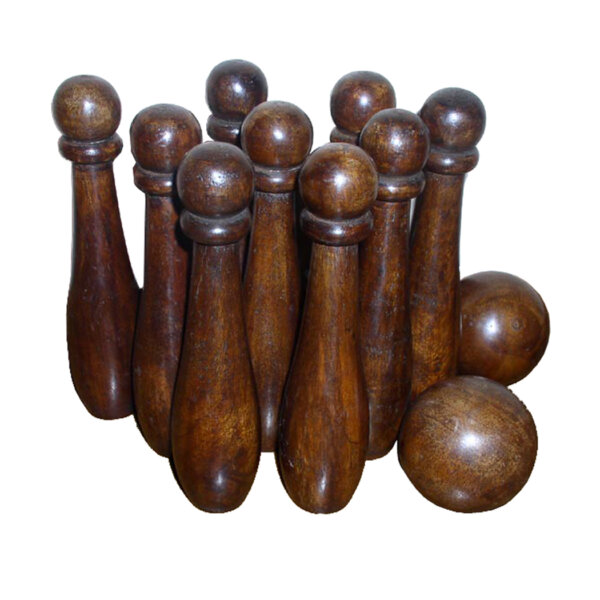 Toys & Games Early American 7″ 9-Pin Wooden Bowling Game- Antique Vintage Style