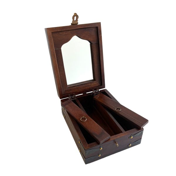 Writing Boxes & Travel Trunks Early American 8″ Colonial Shaving Box- Antique Reproduction