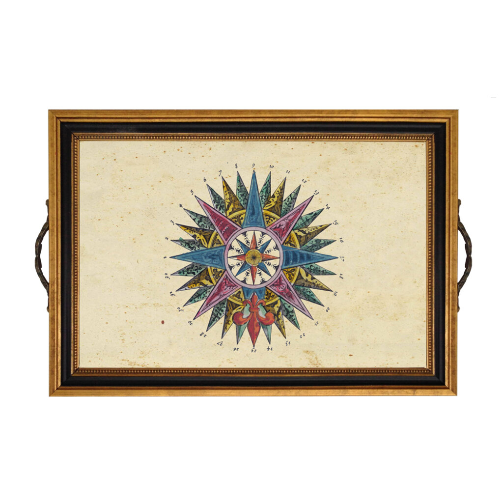 12 12″ Tray W Compass Rose Print Madison Bay Company 1803