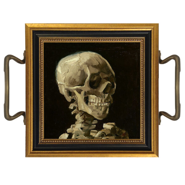 Trays & Barware Halloween 7-1/4″ Halloween Skull Tray with Handles