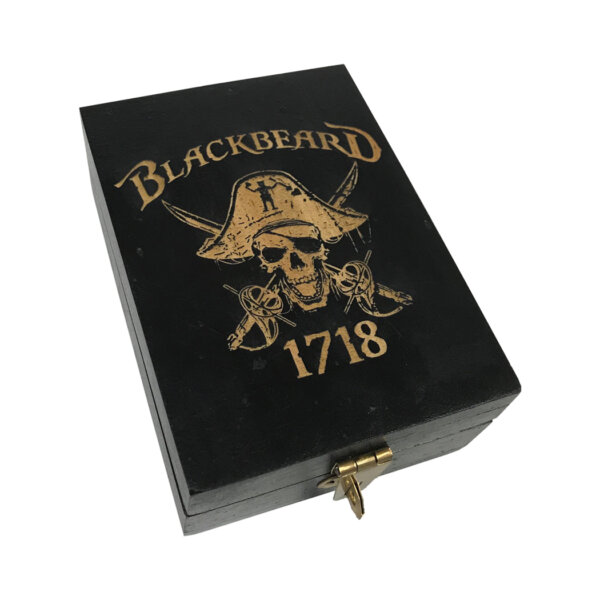Decorative Boxes Pirate 4-5/8″ Blackbeard 1718 Playing Card Box for storing your favorite cards.