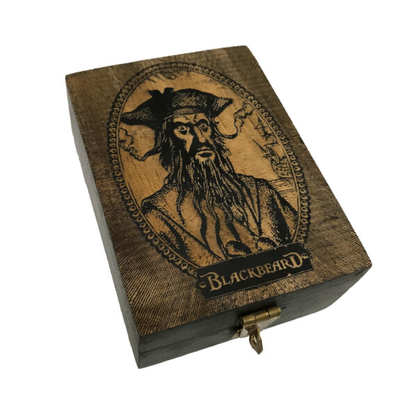 Decorative Boxes Pirate 4-5/8″ Blackbeard Playing Card Box for storing your favorite cards.