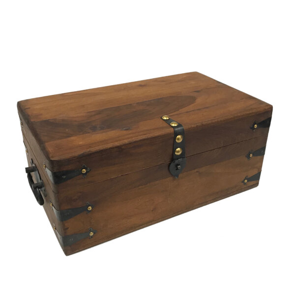 Writing Boxes & Travel Trunks Nautical 14-1/2″ Teak Wood Captain’s Writing Chest with Accessories – Antique Vintage Style