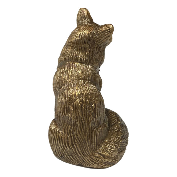 Desk Top Accessories Lodge 2-1/2″ Antiqued Brass Sitting Fox Paperweight Tabletop Lodge Cabin Decor