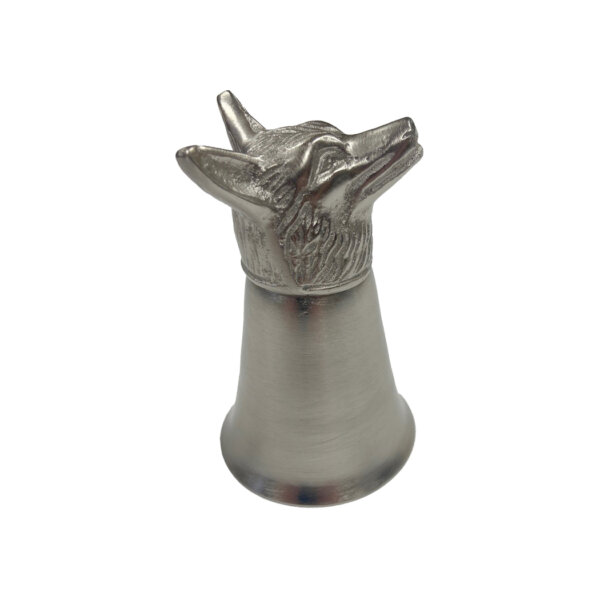 Trays & Barware Equestrian Pewter-Plated Fox Head Stirrup Cup –  Jigger –  Shot Glass- Antique Vintage Style