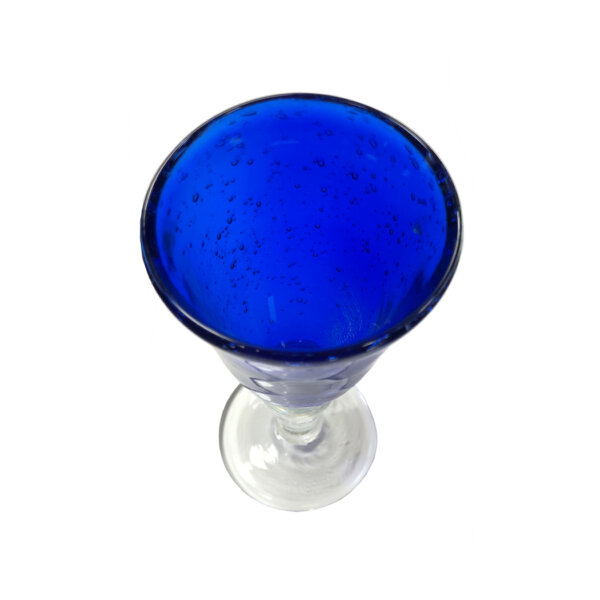 Glassware Early American 6-1/2″ Hand-Blown Cobalt Blue Thick Glass 5-oz. Baluster Wine Glass- Antique Vintage Style