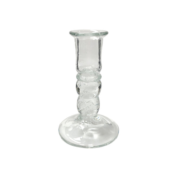 Candles/Lighting Early American 5-1/4″ Hand-Blown Clear Thick Glass Candlestick- Antique Vintage Style