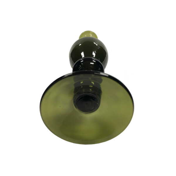 Candles/Lighting Early American 10-3/4″ Hand Blown Dark Green Thick Glass Candlestick- Antique Vintage Style