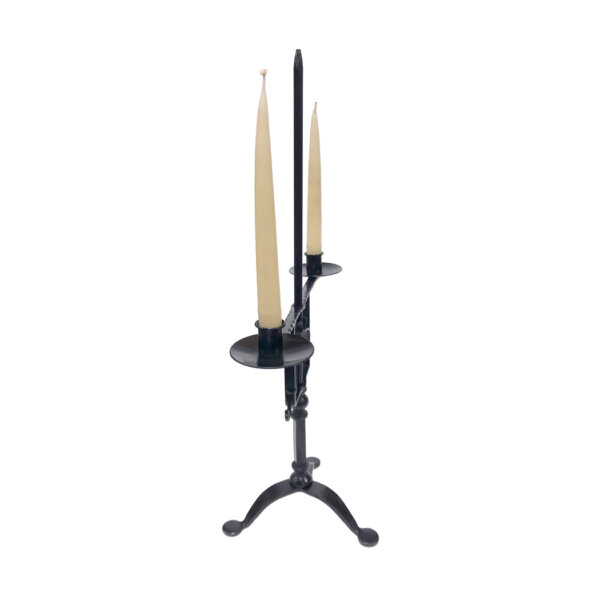 Candles/Lighting Early American 23″ Adjustable Wrought Iron Double Candle Holder- Antique Vintage Style