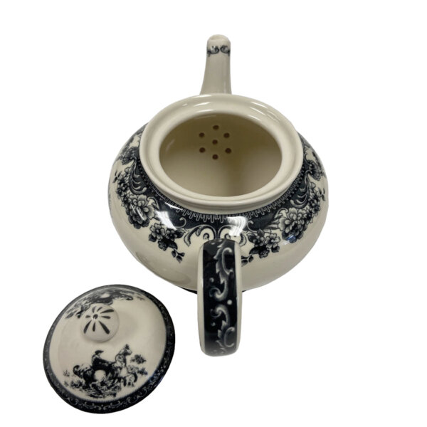 Teaware Early American 9-1/4″ Virginia Transferware Porcelain Teapot – Antique Reproduction