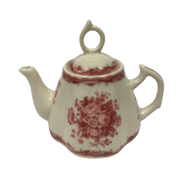 Teaware Teaware Mini 13-Piece Classic Floral Rose Transferware Porcelain Tea Set – Antique Reproduction
