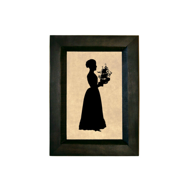 The Captain's Wife Printed Silhouette in Black Wood Frame- 5-1/2
