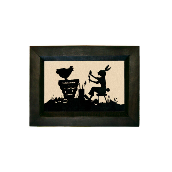 Perfect Egg Printed Silhouette in Black Wood Frame. 5-1/2