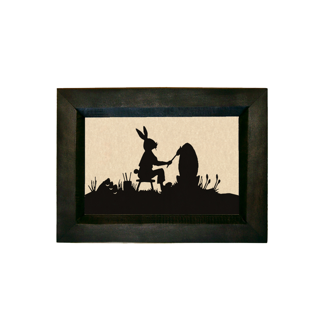 Easter Easter Bunny Painting Giant Easter Egg Printed Framed Silhouette