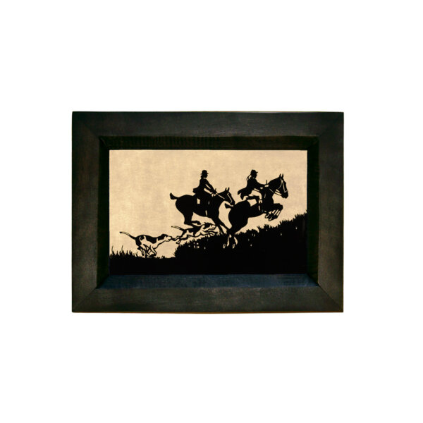 Equestrian/Fox Equestrian To the Chase Printed Silhouette in Black Frame. A 4 x 6″ Framed to 5-1/2 x 7-1/2″