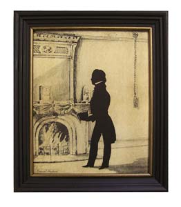 Early American Early American Nathaniel Hawthorne 1843 Framed Paper Cut Silhouet ...