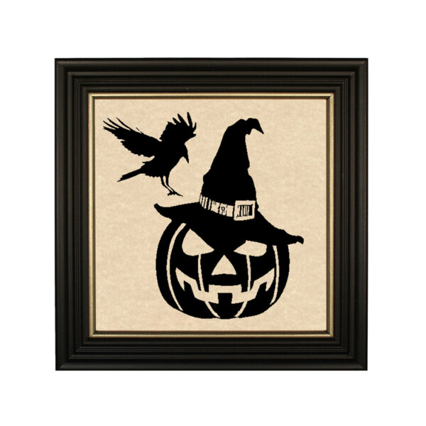 Carved Pumpkin and Crow Paper Cut Silhouette - 10