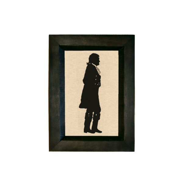 Early American Early American Thomas Jefferson Printed Silhouette in Black Frame. A 4 x 6″ framed to 5-1/2 x 7-1/2″.