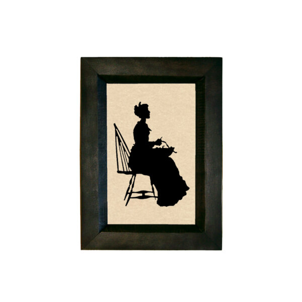 Peeling Apples Printed Silhouette in Black Wood Frame- 5-1/2" x 7-1/2"