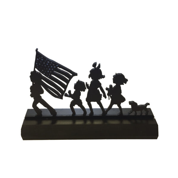 Wooden Silhouette Early American 7″ Fourth of July Parade Standing Silhouette Tabletop Ornament Decoration