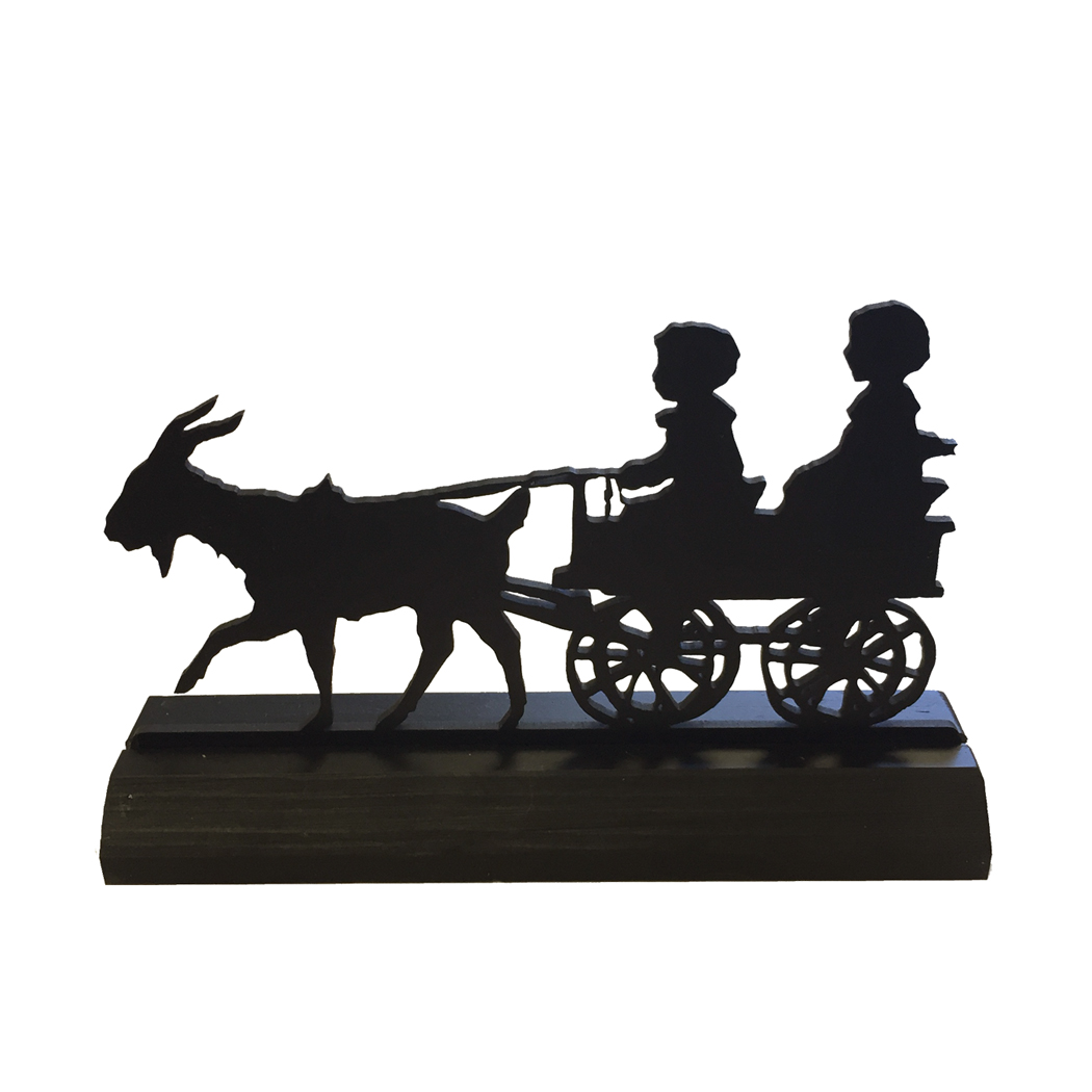 Wooden Silhouettes Farm 7″ Goat Cart Wooden Silhouette Tabletop Deco ...