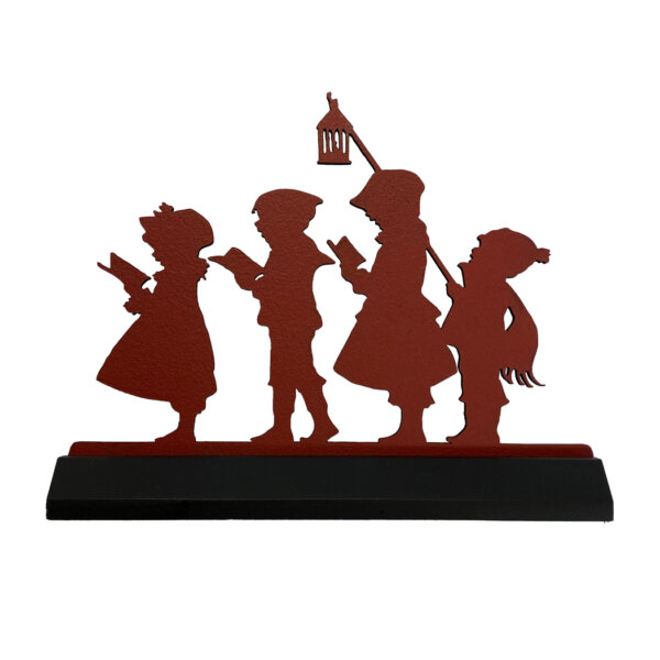 Wooden Silhouette Christmas 7″ Christmas Carolers Red and Black Standing Wooden Silhouette Tabletop Christmas Ornament Sculpture Decoration